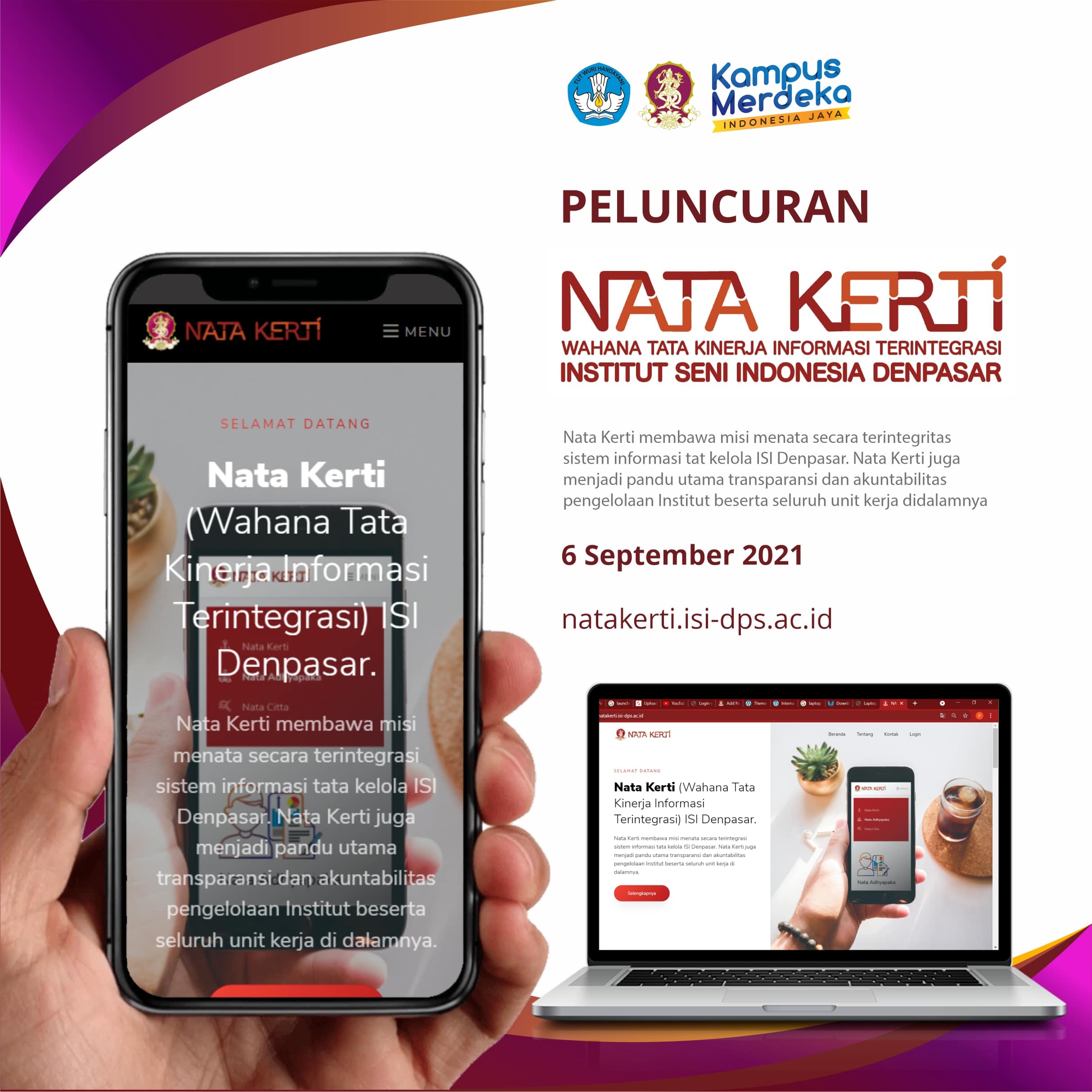 Peluncuran “Nata Kerti” Wahana Tata Kinerja Informasi Terintegritasi Institut Seni Indonesia Denpasar
